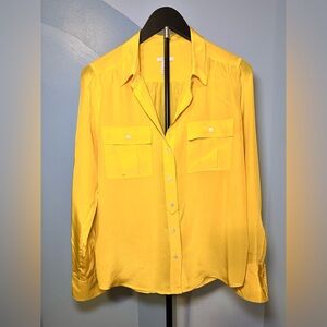☀️ 100% Silk J.Crew Sunny Yellow Button-Up Blouse ☀️